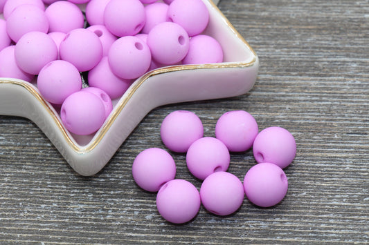 12mm Matte Light Purple Gumball Beads, Round Acrylic Loose Beads, Solid Bubblegum Beads, Chunky Beads, Round Plastic Beads #621