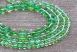 Green Mystic Aura Quartz Beads, Holographic Gemstone Smooth Round Loose Beads, Iridescent Beads, Sizes 6mm 8mm 10mm, Full Strand #163