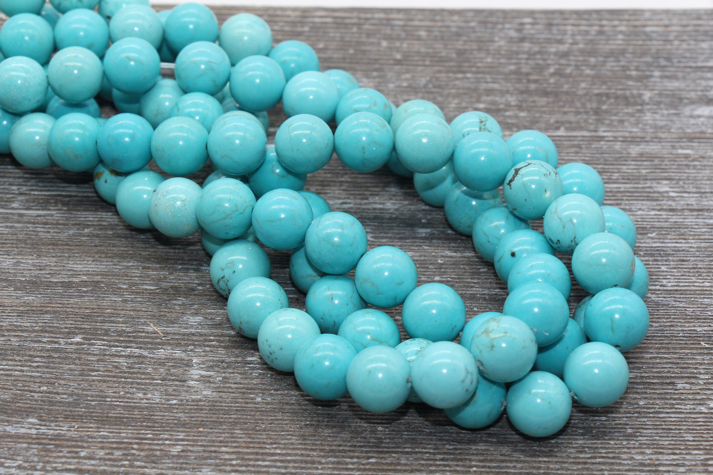 Turquoise Beads, Gemstone Round Beads, Sizes 4mm 6mm 8mm 10mm 12mm, Full Strand 15.5 inch, #61