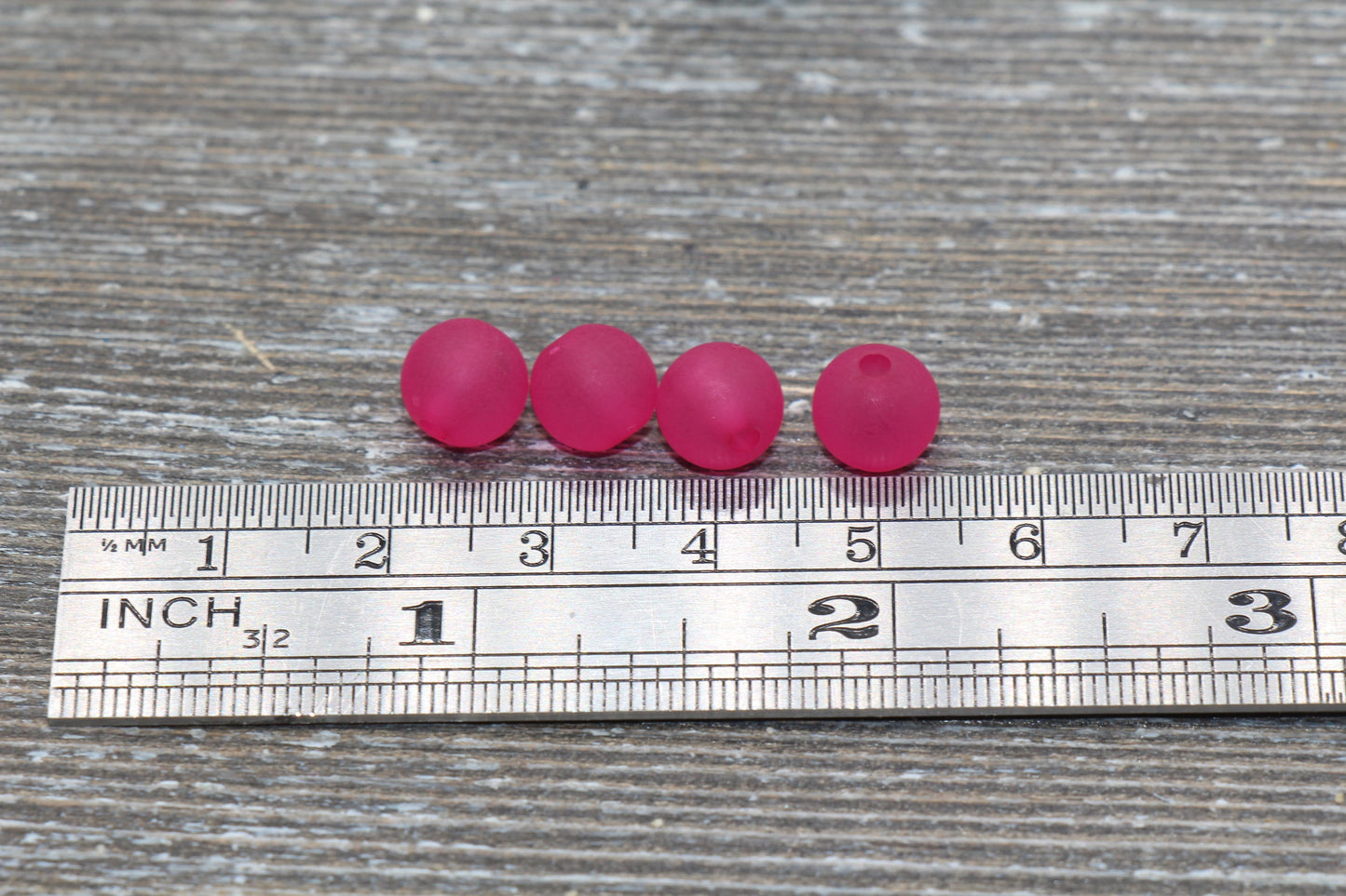 8mm Matte Fuchsia Gumball Beads, Round Acrylic Loose Beads, Frosted Bubblegum Beads, Chunky Beads, Round Plastic Beads #665