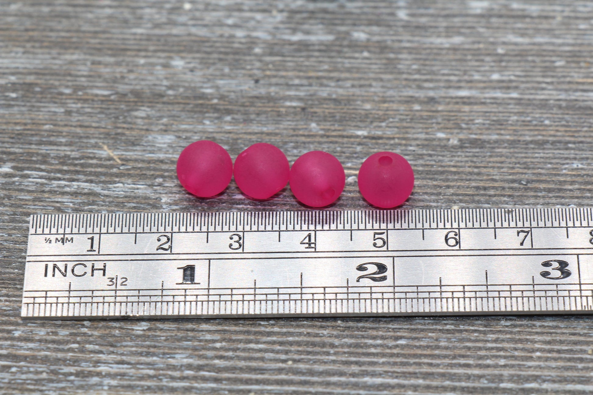 8mm Matte Fuchsia Gumball Beads, Round Acrylic Loose Beads, Frosted Bubblegum Beads, Chunky Beads, Round Plastic Beads #665
