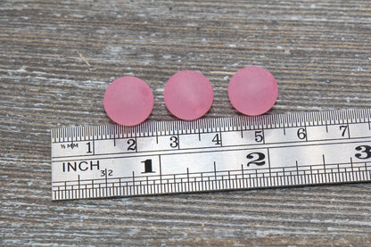 12mm Matte Pink Gumball Beads, Round Acrylic Loose Beads, Frosted Bubblegum Beads, Chunky Beads, Round Plastic Beads #692