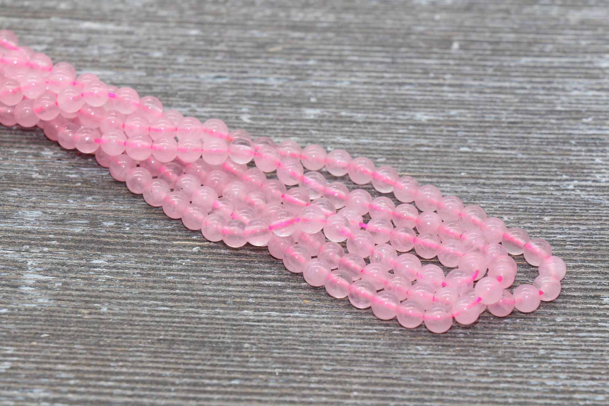 Rose Quartz Beads, Natural Gemstone Smooth Round Beads, Sizes 4mm 6mm 8mm 10mm 12mm, Full Strand 15.5 inch, #31