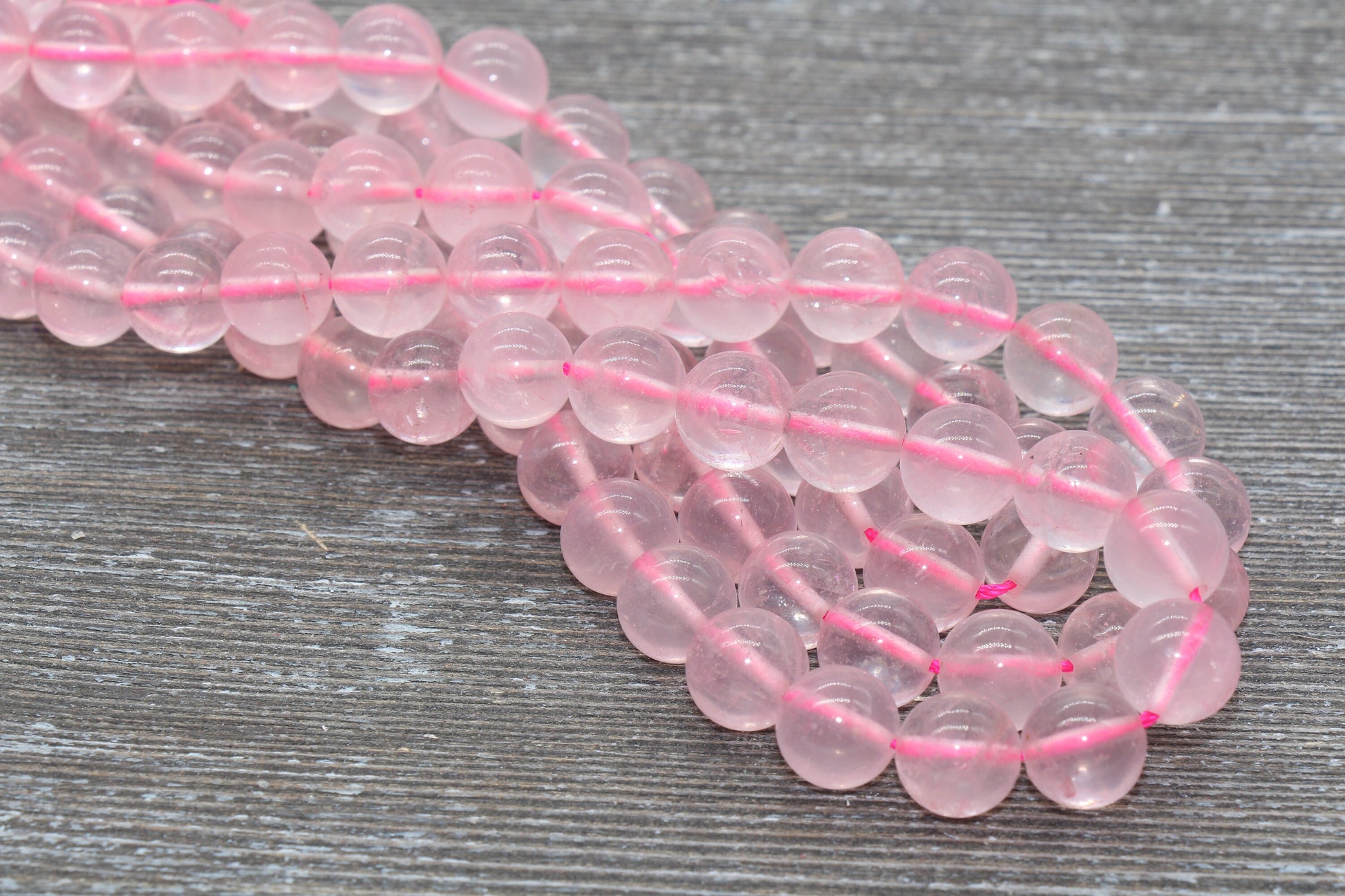 Rose Quartz Beads, Natural Gemstone Smooth Round Beads, Sizes 4mm 6mm 8mm 10mm 12mm, Full Strand 15.5 inch, #31
