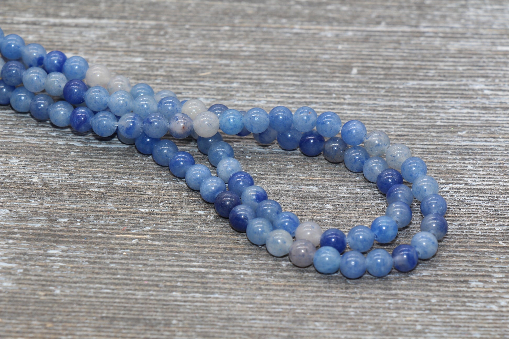 Blue Aventurine Beads, Natural Gemstones Round Beads, Blue White Beads, Sizes 4mm 6mm 8mm 10mm, Full Strand 15.5 inch, #75