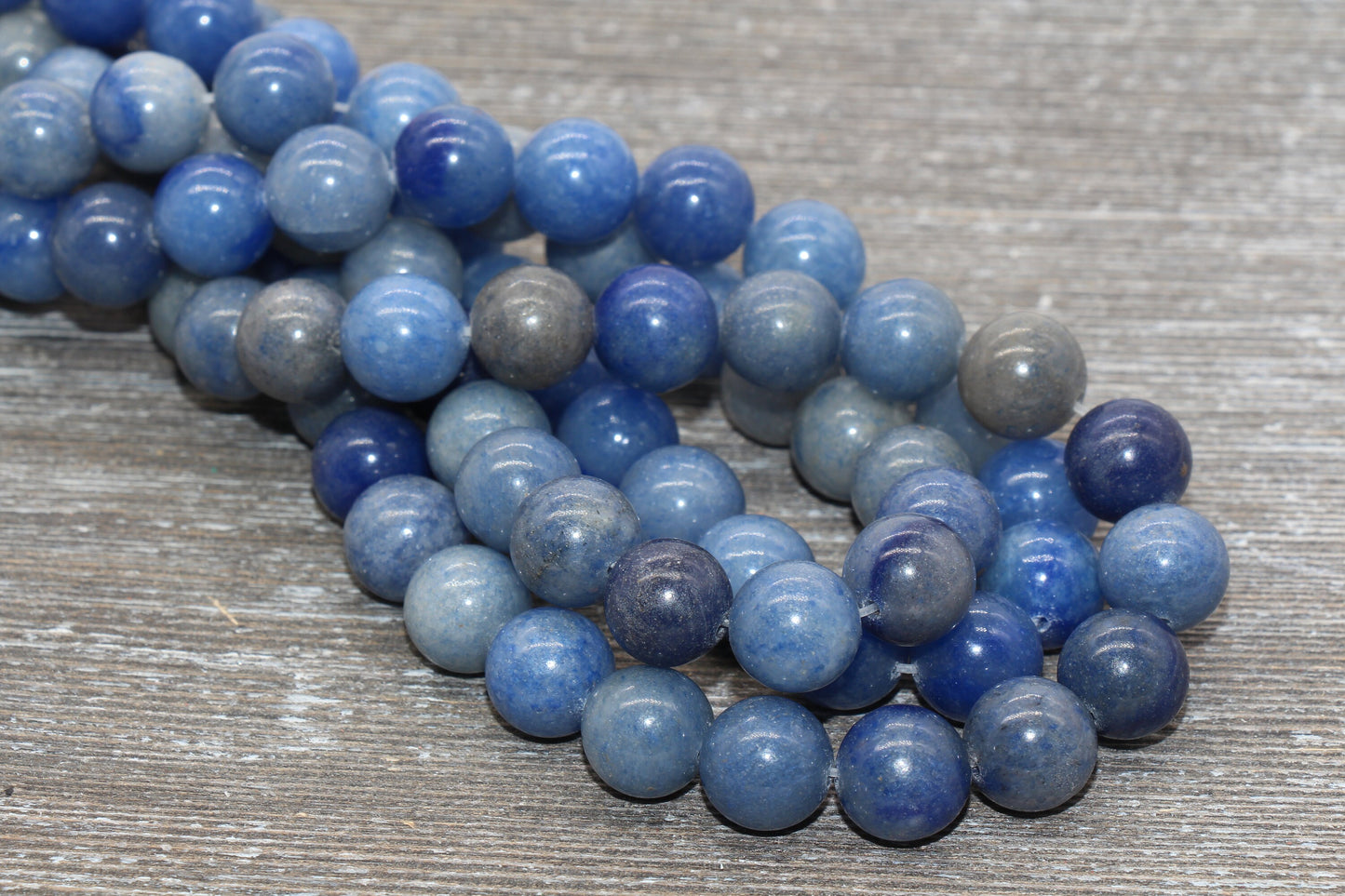 Blue Aventurine Beads, Natural Gemstones Round Beads, Blue White Beads, Sizes 4mm 6mm 8mm 10mm, Full Strand 15.5 inch, #75