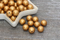 12mm Matte Gold Acrylic Gumball Beads