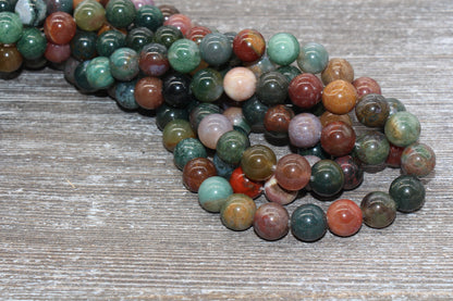 Indian Agate Beads, Gemstone Round Loos Beads, Sizes 6mm 8mm 10mm 12mm, Full Strand 15.5 inch, #166