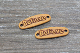 Brown Believe Word Connector Beads, Believe Beads, Plastic Beads, Acrylic Beads, #720