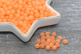 6mm Orange Translucent Gumball Beads, Round Acrylic Loose Beads, Bubblegum Beads, Chunky Beads, Smooth Plastic Round Beads #394
