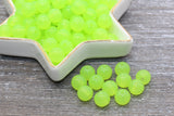 10mm Lime Green Translucent Gumball Beads, Round Acrylic Loose Beads, Bubblegum Beads, Chunky Beads, Smooth Plastic Round Beads #424