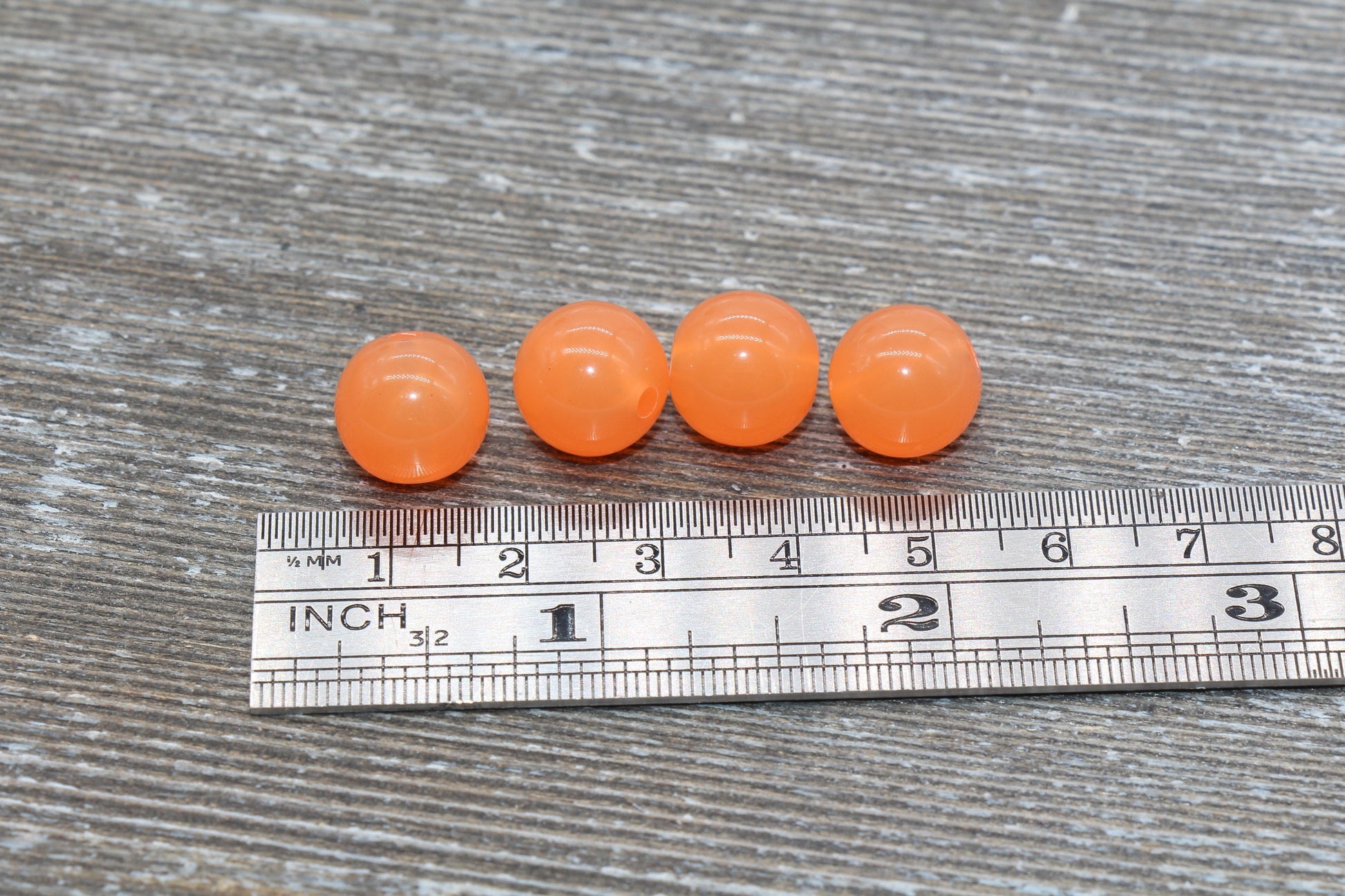 12mm Orange Translucent Gumball Beads, Round Acrylic Loose Beads, Bubblegum Beads, Chunky Beads, Smooth Plastic Round Beads #430