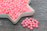 6mm Pink AB Gumball Beads, Iridescent Acrylic Loose Beads, Solid Bubblegum Beads, Chunky Beads, Smooth Round Plastic Beads #438