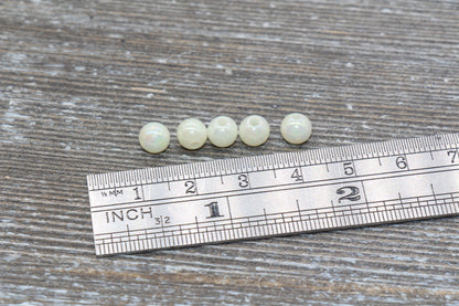 6mm Ivory AB Gumball Beads, Iridescent Acrylic Loose Beads, Solid Bubblegum Beads, Chunky Beads, Smooth Round Plastic Beads #439