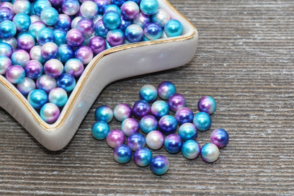 NO Holes 6mm Mermaid Caviar Pearl Beads, Mermaid Ombre Beads, Round Slime Beads, Imitation Pearl Beads, NO HOLE Beads