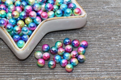 NO Holes 6mm Mermaid Caviar Pearl Beads, Mermaid Ombre Beads, Round Slime Beads, Imitation Pearl Beads, NO HOLE Beads