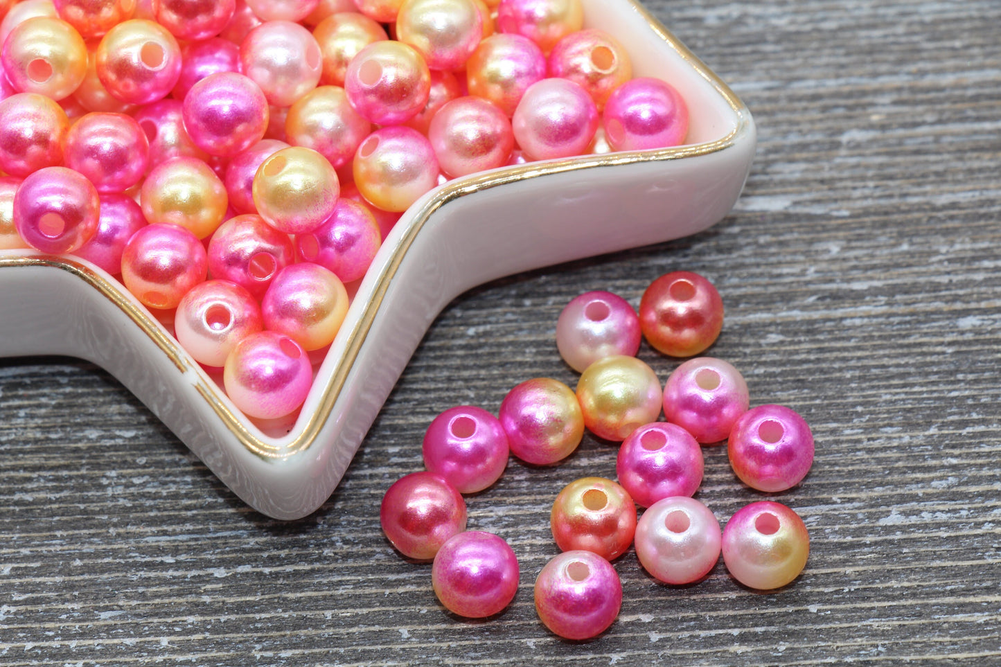 8mm Mermaid Ombre Pearls Beads, Ombre Beads, Chunky Beads, Imitation Pearl Beads, Gumball Beads, #543