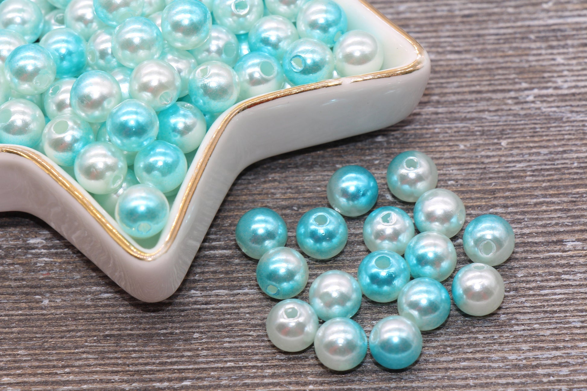 8mm Mermaid Ombre Pearls Beads, Faux Pearls Beads, Chunky Beads, Imitation Pearl Beads, Gumball Beads, Bubblegum Beads, #545