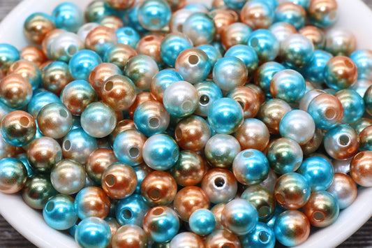 8mm Mermaid Ombre Pearls Beads, Faux Pearls Beads, Chunky Beads, Imitation Pearl Beads, Gumball Beads, Bubblegum Beads, #547