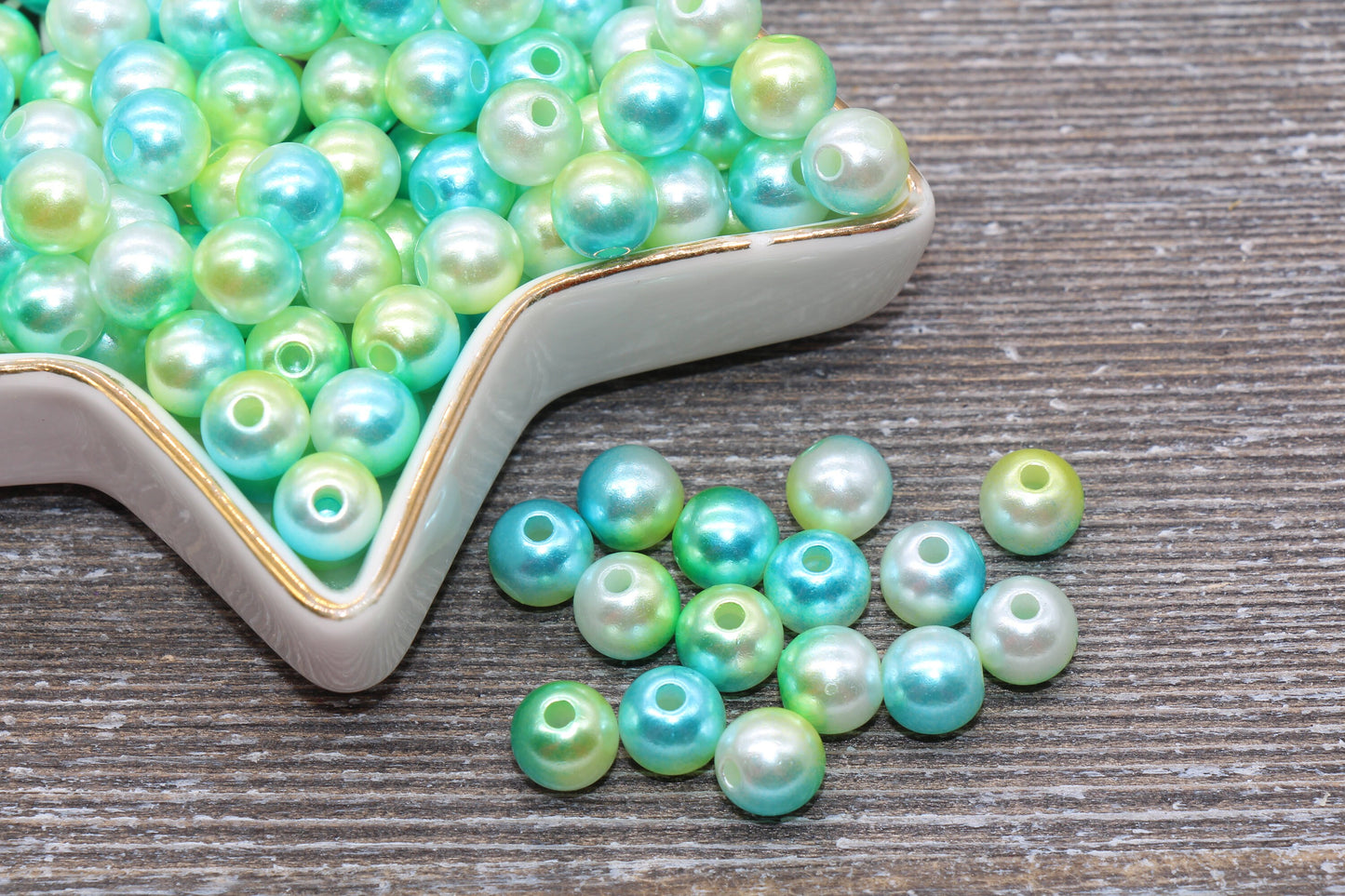 8mm Mermaid Ombre Pearls Beads, Faux Pearls Beads, Chunky Beads, Imitation Pearl Beads, Gumball Beads, Bubblegum Beads, #548