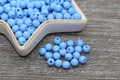 6mm Matte Blue Acrylic Gumball Beads