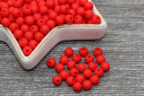 6mm Matte Red Gumball Beads, Round Acrylic Loose Beads, Solid Bubblegum Beads, Chunky Beads, Round Plastic Beads #578