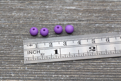 6mm Matte Purple Gumball Beads, Round Acrylic Loose Beads, Solid Bubblegum Beads, Chunky Beads, Round Plastic Beads #580