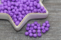 6mm Matte Purple Acrylic Gumball Beads