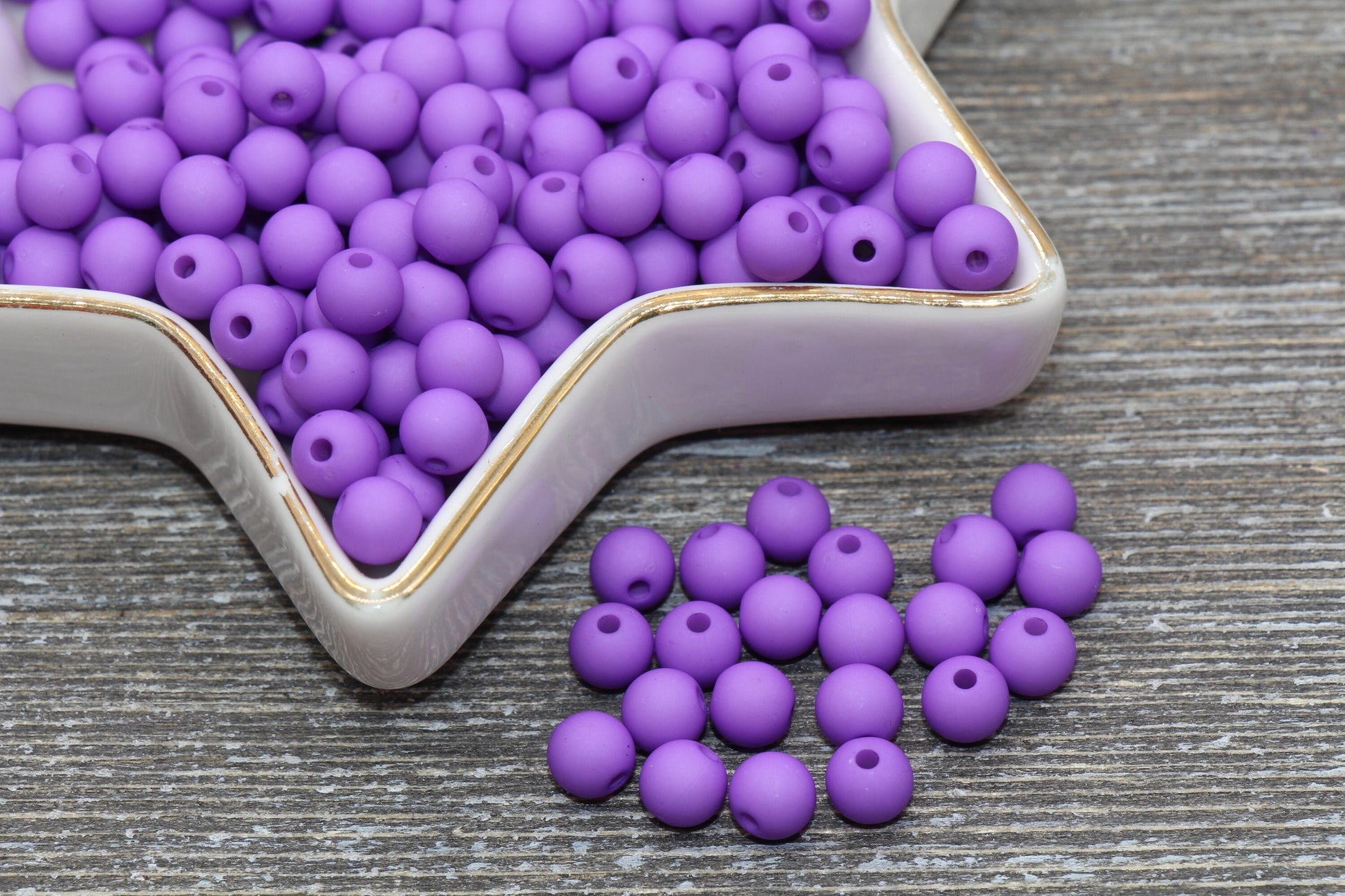 6mm Matte Purple Gumball Beads, Round Acrylic Loose Beads, Solid Bubblegum Beads, Chunky Beads, Round Plastic Beads #580