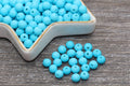 6mm Matte Turquoise Blue Acrylic Gumball Beads
