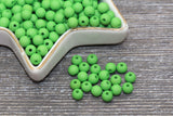 6mm Matte Green Gumball Beads, Round Acrylic Loose Beads, Solid Bubblegum Beads, Chunky Beads, Round Plastic Beads #587