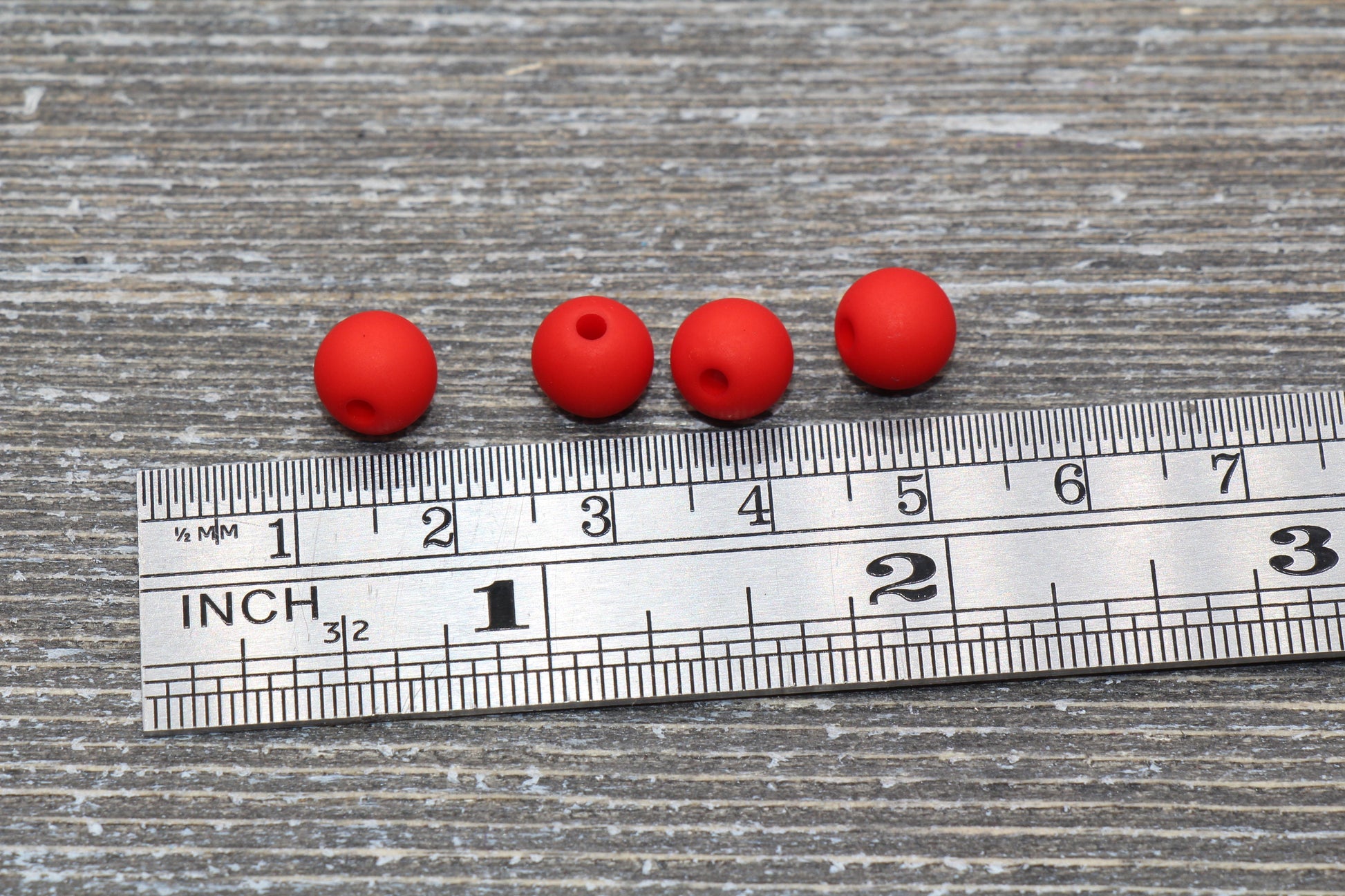 8mm Matte Red Gumball Beads, Round Acrylic Loose Beads, Solid Bubblegum Beads, Chunky Beads, Round Plastic Beads #590