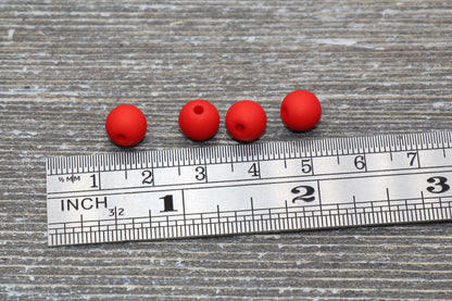 8mm Matte Red Gumball Beads, Round Acrylic Loose Beads, Solid Bubblegum Beads, Chunky Beads, Round Plastic Beads #590