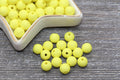 8mm Matte Yellow Acrylic Gumball Beads