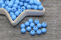 8mm Matte Blue Acrylic Gumball Beads