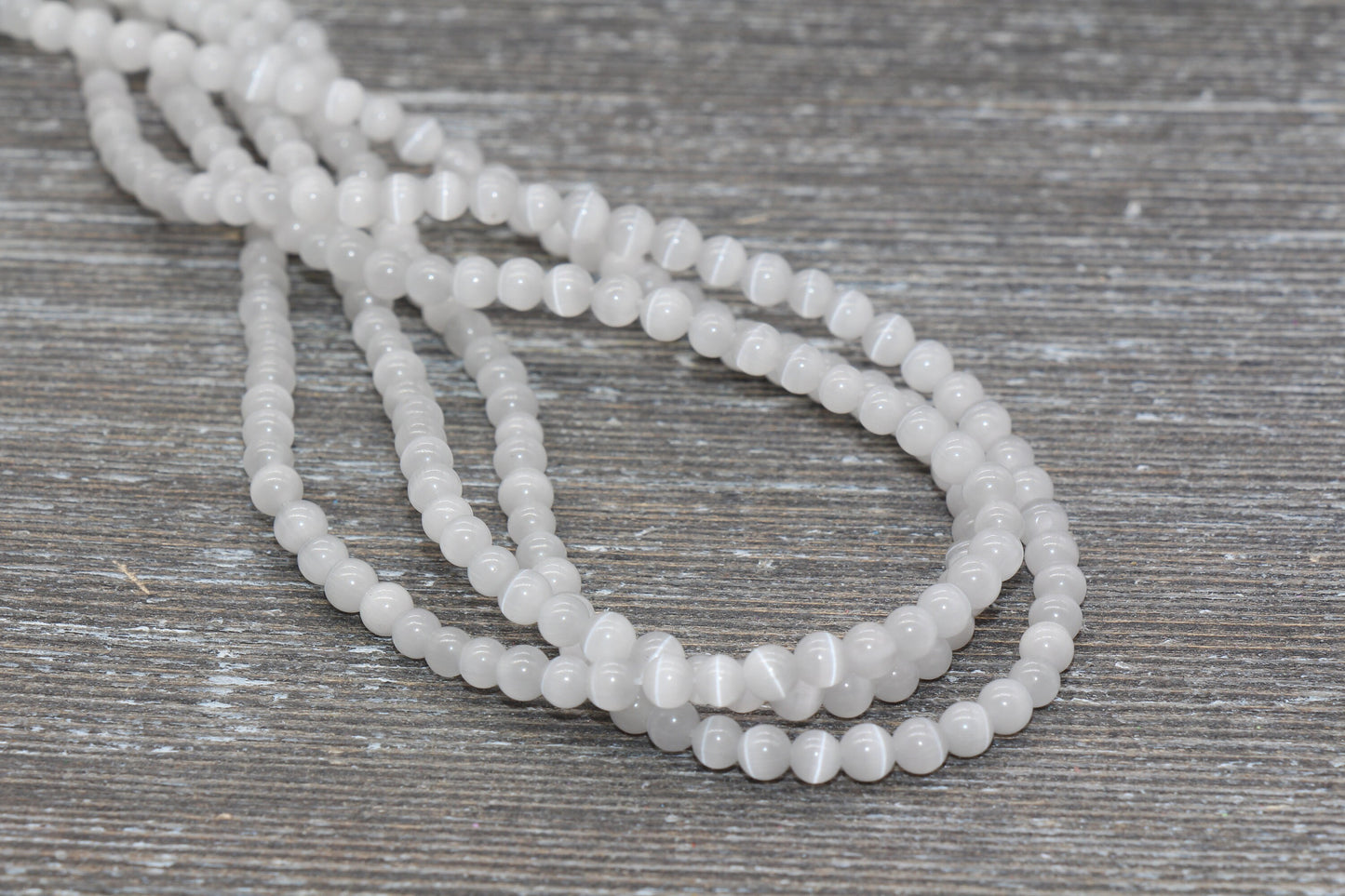 Light Gray Cat Eye Beads, Smooth Round Beads, Sizes 4mm 6mm 8mm 10mm 12mm, Full Strand 15.5 inch, #184