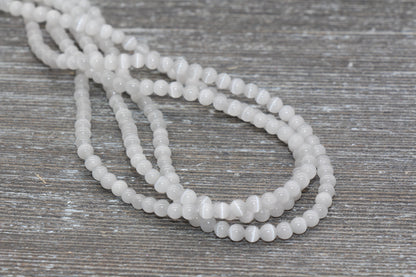 Light Gray Cat Eye Beads, Smooth Round Beads, Sizes 4mm 6mm 8mm 10mm 12mm, Full Strand 15.5 inch, #184