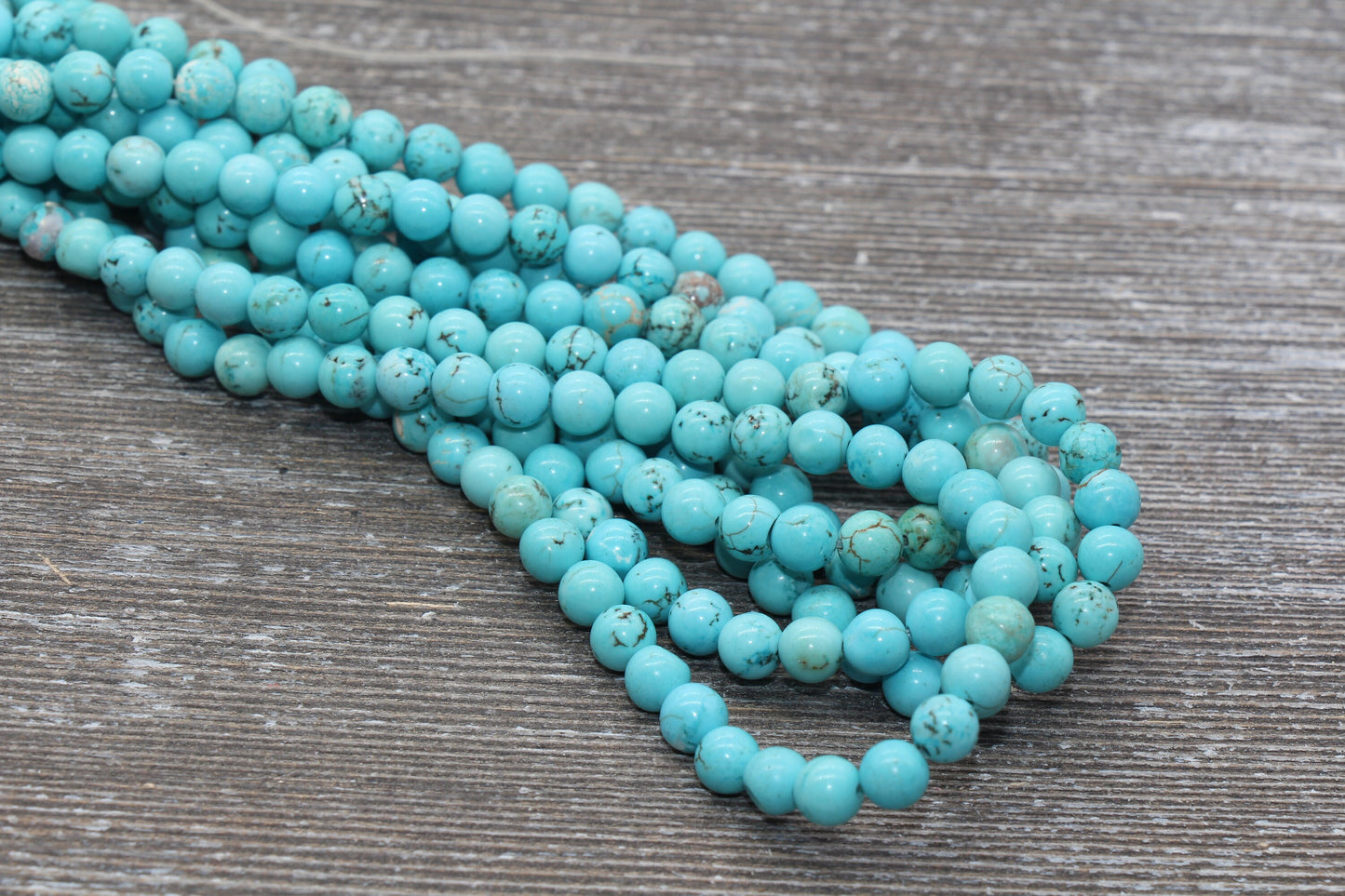 Turquoise Beads, Gemstone Round Beads, Sizes 4mm 6mm 8mm 10mm 12mm, Full Strand 15.5 inch, #61