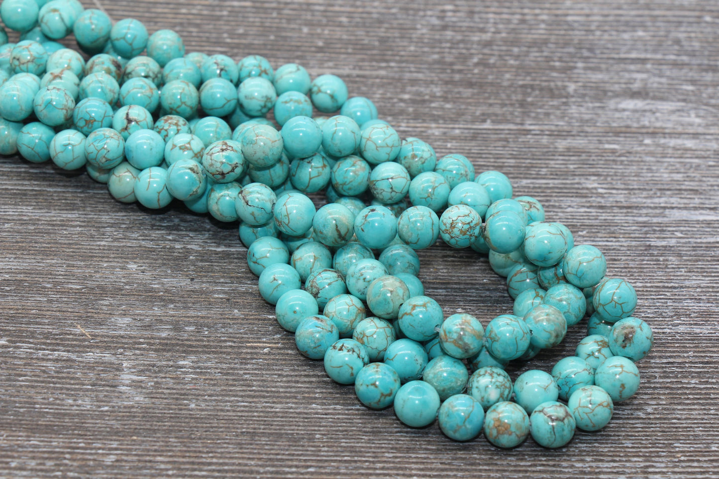 Turquoise Beads, Gemstone Round Beads, Sizes 4mm 6mm 8mm 10mm 12mm, Full Strand 15.5 inch, #61