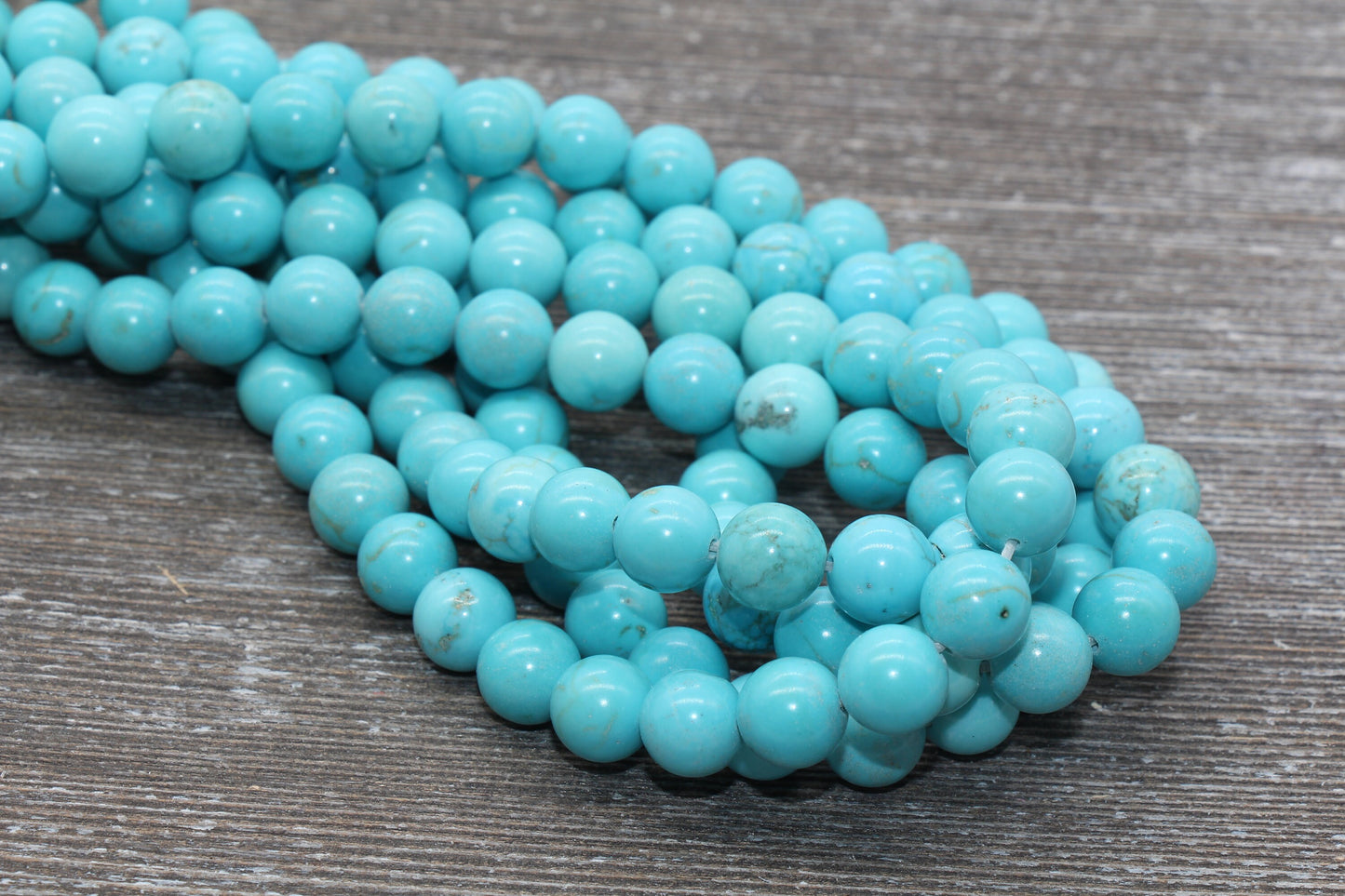 Turquoise Beads, Gemstone Round Beads, Sizes 4mm 6mm 8mm 10mm 12mm, Full Strand 15.5 inch, #61