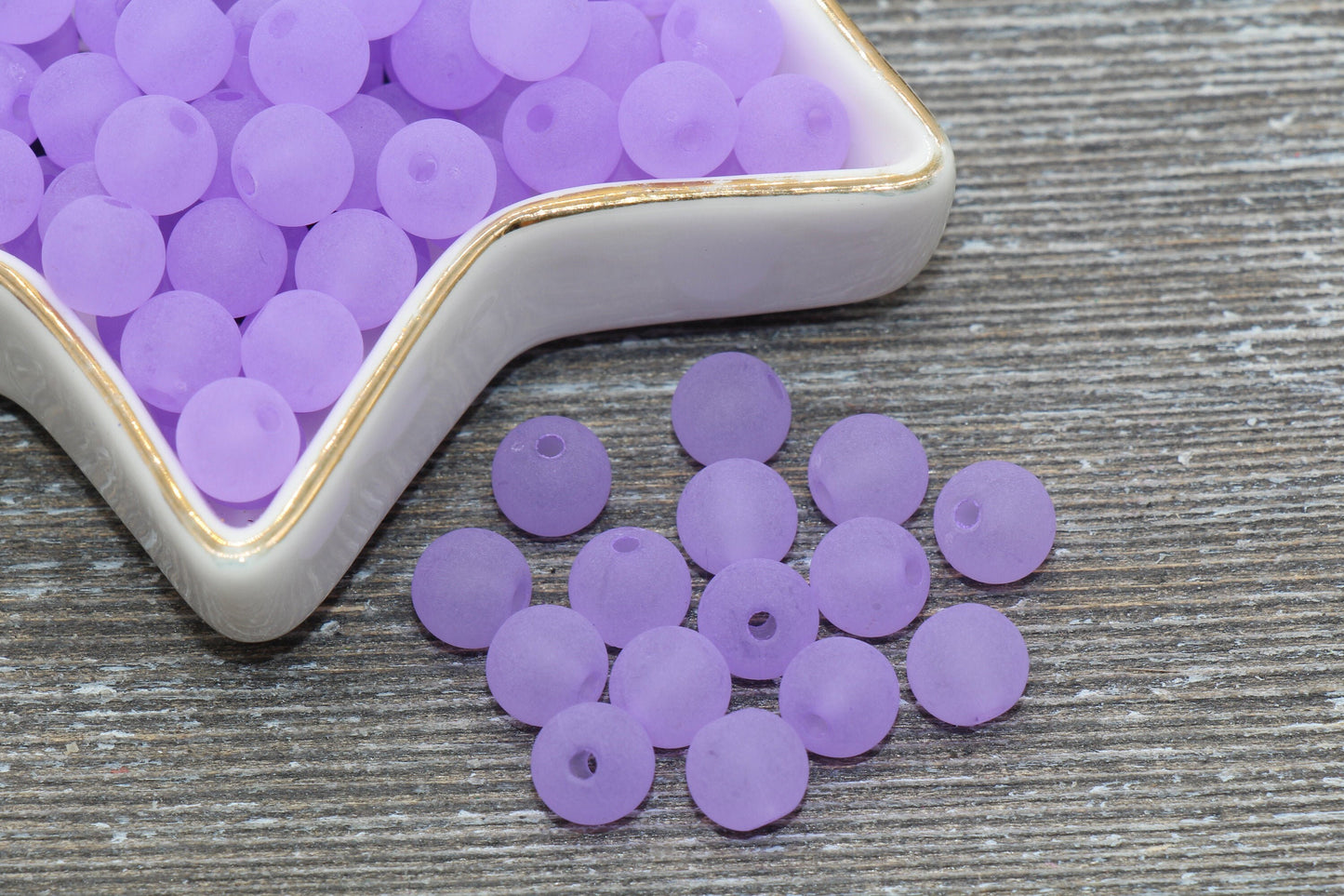 8mm Matte Purple Gumball Beads, Round Acrylic Loose Beads, Frosted Bubblegum Beads, Chunky Beads, Round Plastic Beads #674