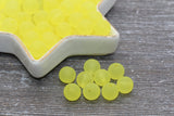 10mm Matte Yellow Gumball Beads, Round Acrylic Loose Beads, Frosted Bubblegum Beads, Chunky Beads, Round Plastic Beads #680