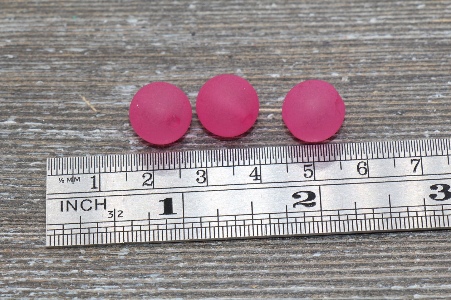 12mm Matte Fuchsia Gumball Beads, Round Acrylic Loose Beads, Frosted Bubblegum Beads, Chunky Beads, Round Plastic Beads #695