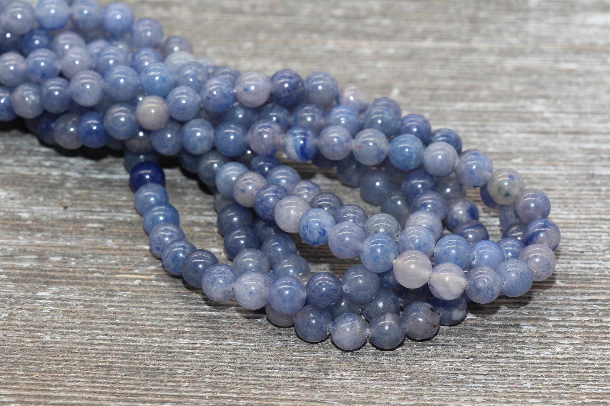 Blue Aventurine Beads, Natural Gemstones Round Beads, Blue White Beads, Sizes 4mm 6mm 8mm 10mm, Full Strand 15.5 inch, #75