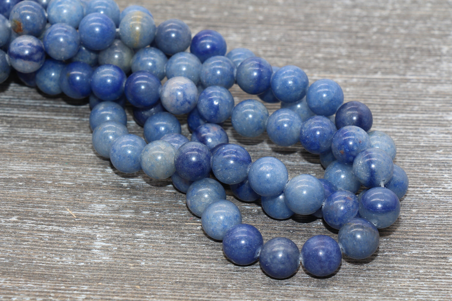 Blue Aventurine Beads, Natural Gemstones Round Beads, Blue White Beads, Sizes 4mm 6mm 8mm 10mm, Full Strand 15.5 inch, #75