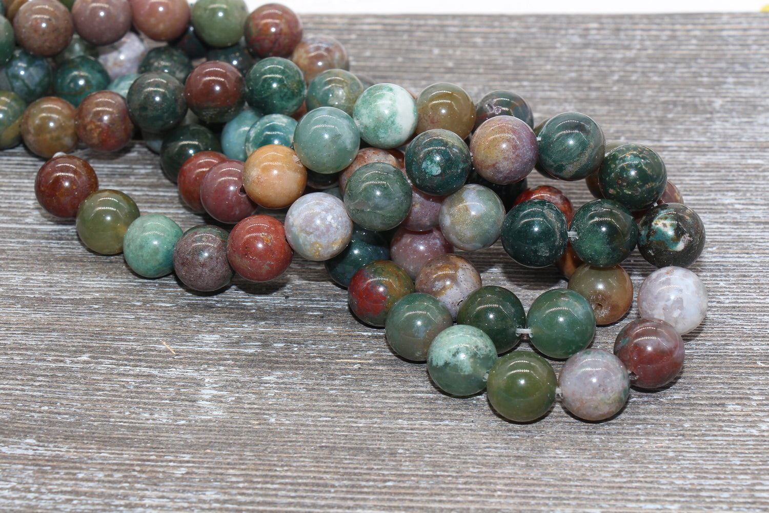Indian Agate Beads, Gemstone Round Loos Beads, Sizes 6mm 8mm 10mm 12mm, Full Strand 15.5 inch, #166