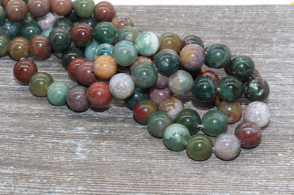 Indian Agate Beads, Gemstone Round Loos Beads, Sizes 6mm 8mm 10mm 12mm, Full Strand 15.5 inch, #166