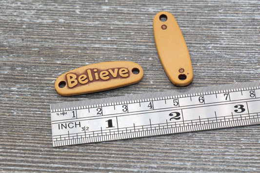 Brown Believe Word Connector Beads, Believe Beads, Plastic Beads, Acrylic Beads, #720
