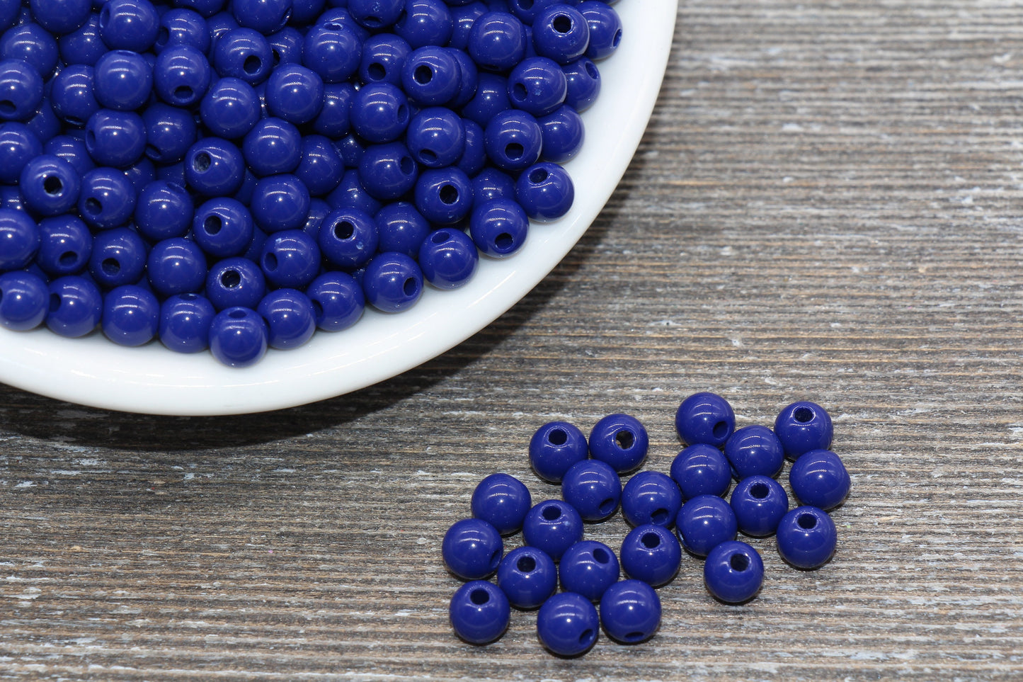 6mm Navy Blue Gumball Beads, Round Acrylic Loose Beads, Bubblegum Beads, Chunky Beads, Bubble Gum Beads, Smooth Plastic Round Beads #216