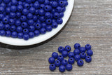 6mm Navy Blue Gumball Beads, Round Acrylic Loose Beads, Bubblegum Beads, Chunky Beads, Bubble Gum Beads, Smooth Plastic Round Beads #216
